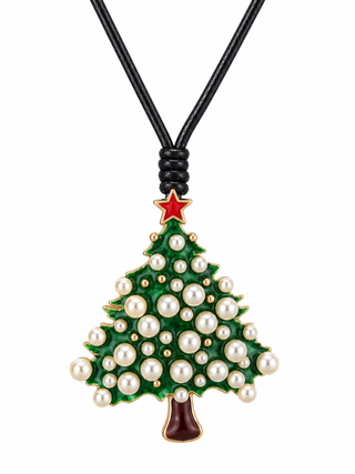 Pearl Christmas Tree Pendant Necklace