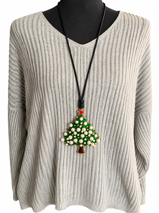Pearl Christmas Tree Pendant Necklace