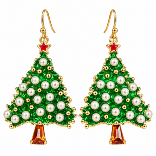 Sparkling Christmas Tree Statement Earrings