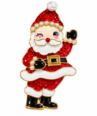 Sparkling Santa Claus Christmas Brooch Pin Pendant