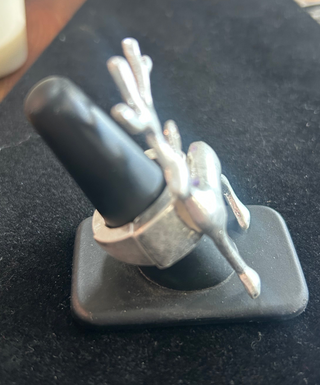 Silver Reindeer Statement Ring Christmas Holiday Jewelry