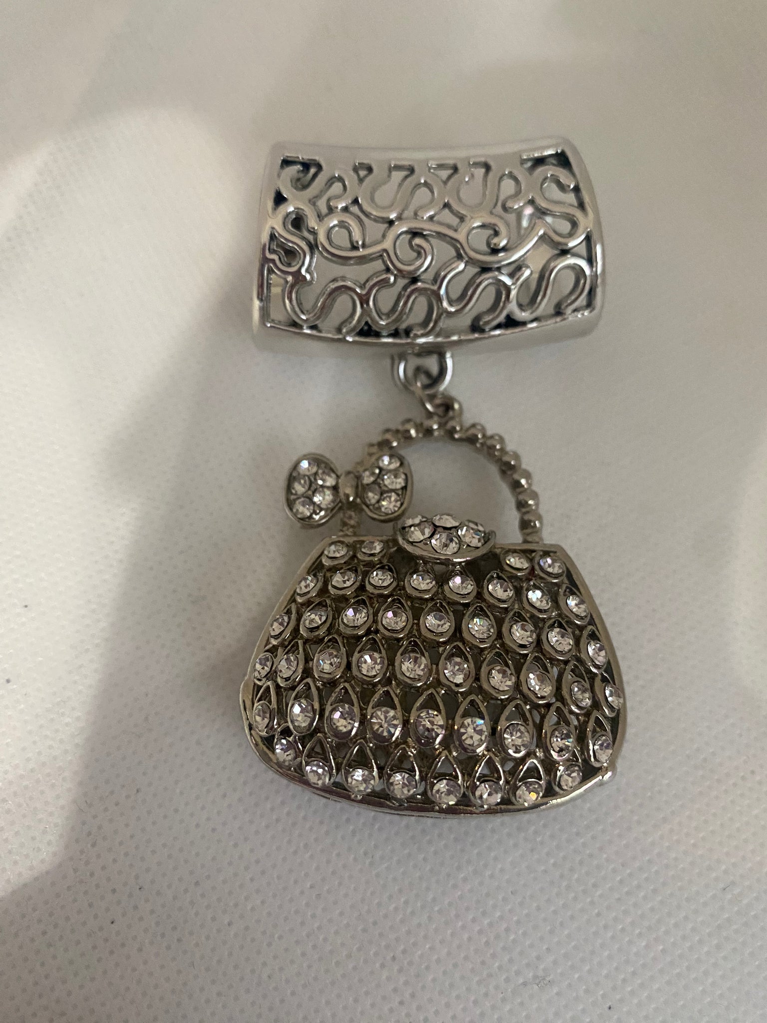 Rhinestone Purse Shape Scarf Charm