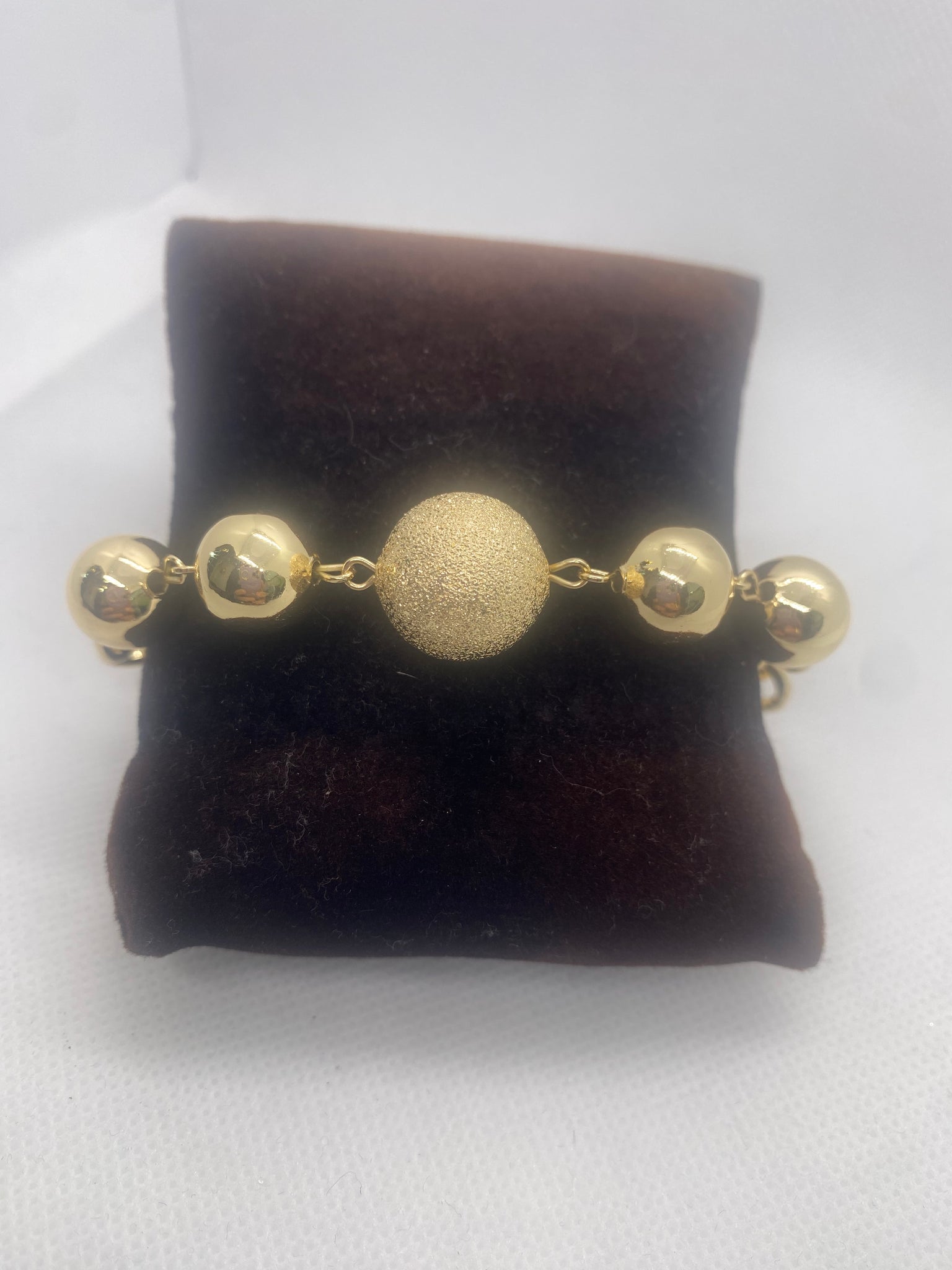 Gold Tone Disco Ball Chain Link Bracelet