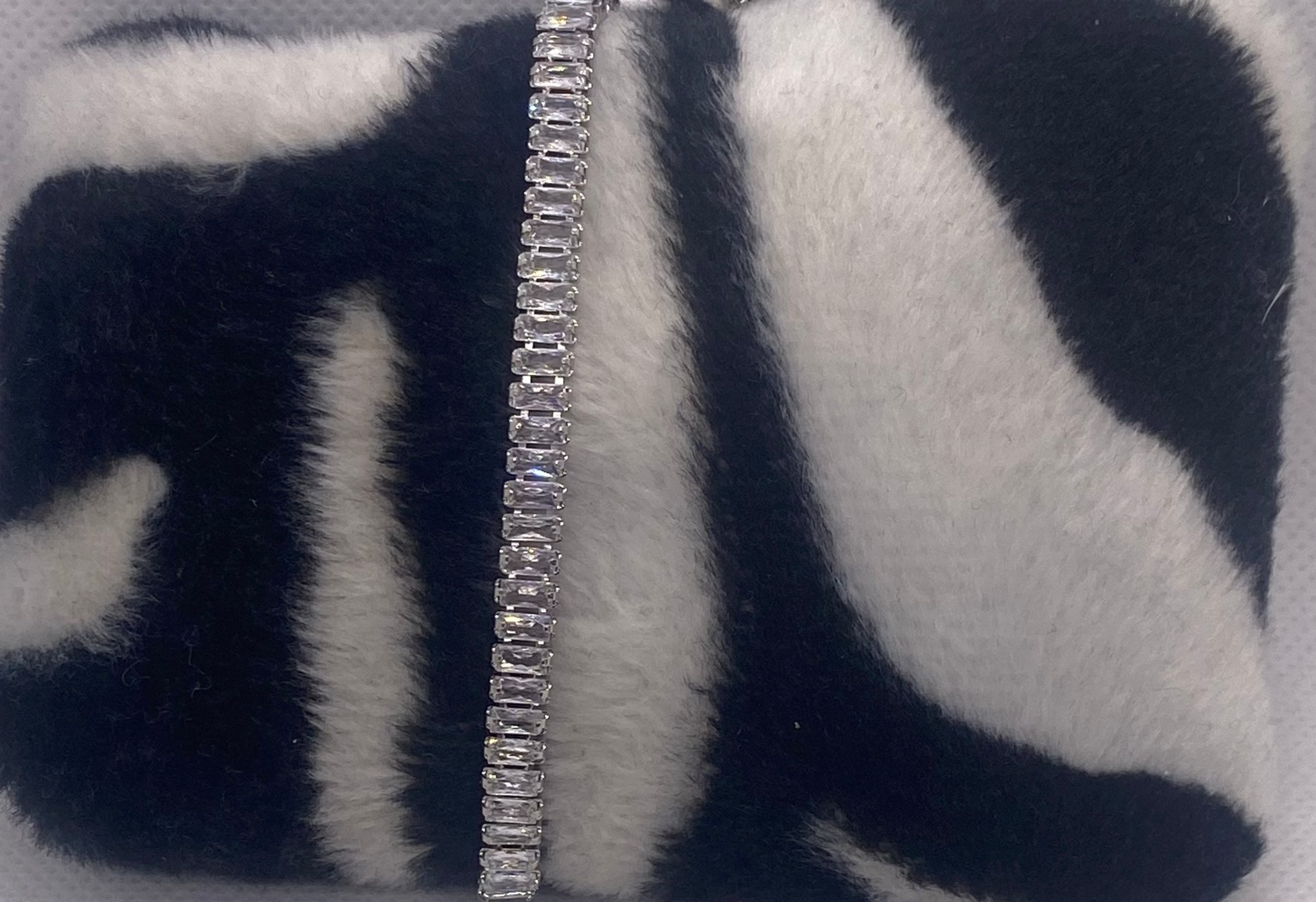 Silver Pave CZ Diamond Slide Bracelet