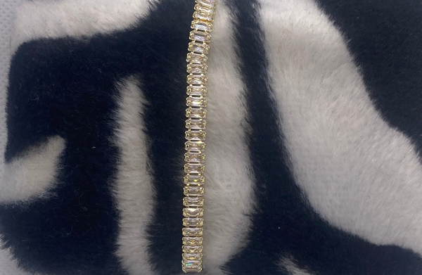 Gold Pave CZ Diamond Slide Bracelet