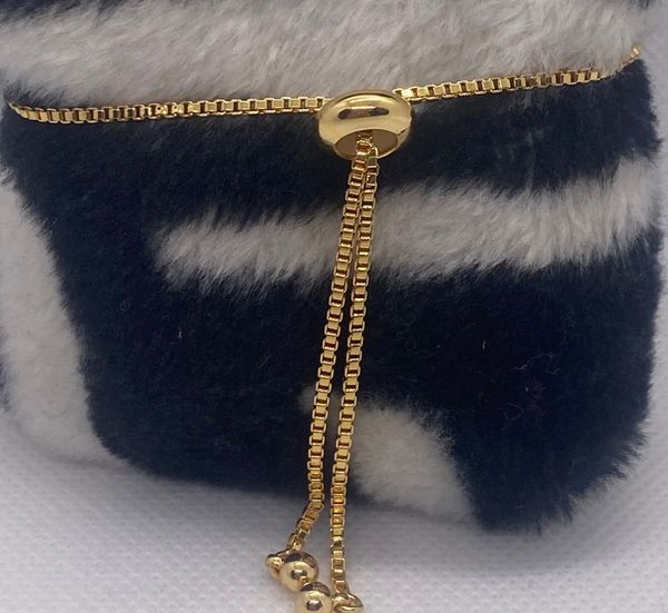 Gold Pave CZ Diamond Slide Bracelet