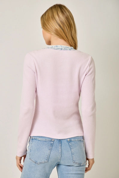 Denim Wash Henley Top