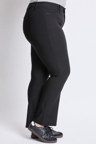 YMI Hyperstretch Plus Size Mid Rise Bootcut Cargo Pants Black