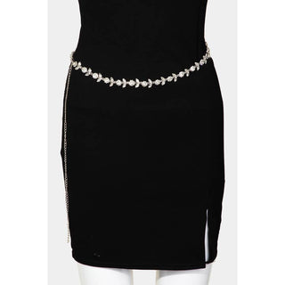 Rhinestone Daisy Flower Chain Belt