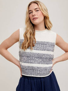 Rolled Neck Sleeveless Sweater