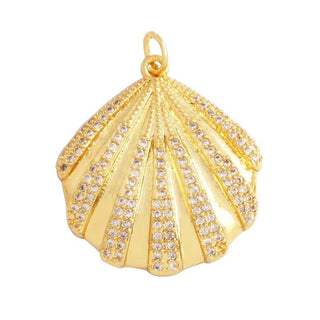Large Scallop Seashell Charm for Necklace