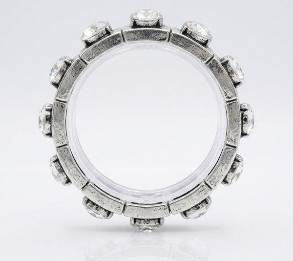 Clear AB Stone Silver Stretch Bracelet
