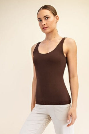 Rae Mode Black Butter Soft Round Neck Tank Top