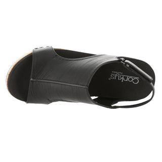 Corkys Volta II Black Slingback Strap 2 inch Wedge Sandals
