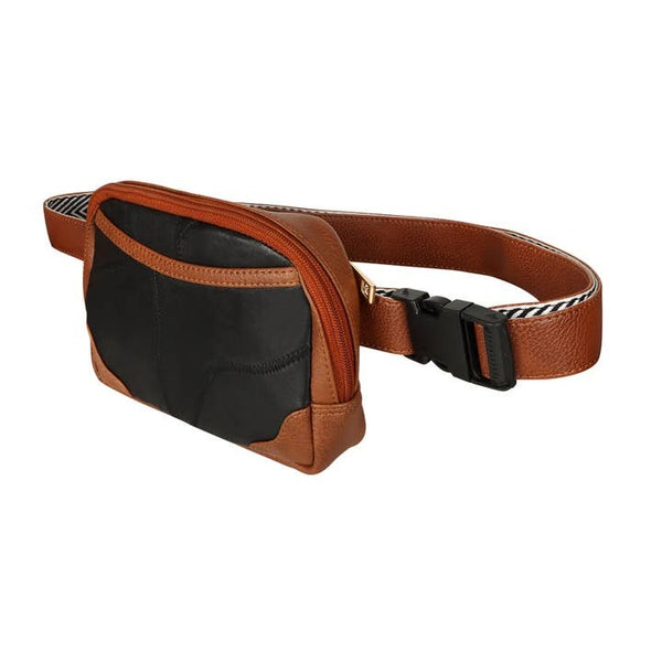 Brown Black Adjustable Belt Bag