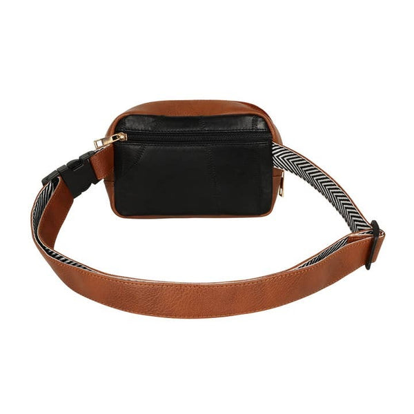 Brown Black Adjustable Belt Bag