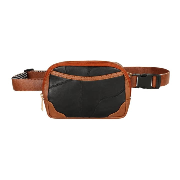 Brown Black Adjustable Belt Bag