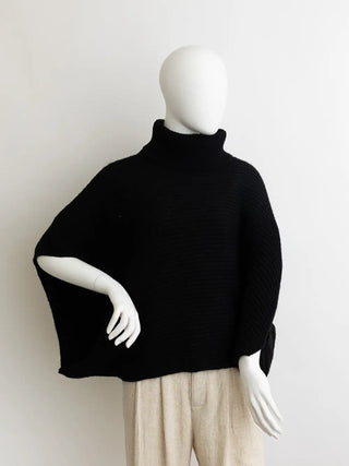 Black Turtleneck Poncho