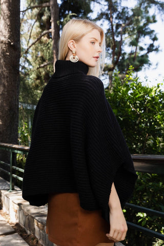 Black Turtleneck Poncho