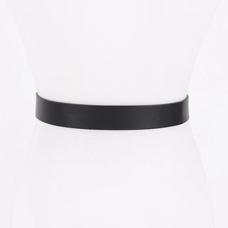 Black Gold Bow Faux Leather  Statement Belt