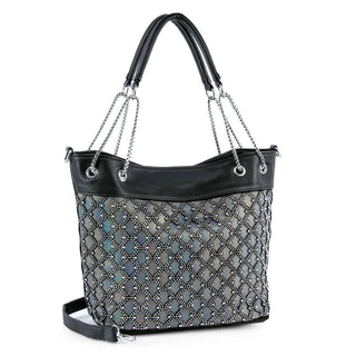 Iridescent Black Statement Tote Purse