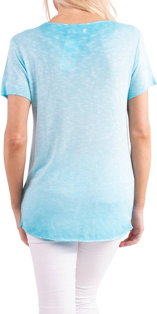 Short Sleeve Turquoise T Shirt One Size