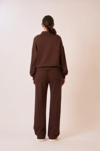 Plus Size Wide Leg Joggers Pants Espresso Brown