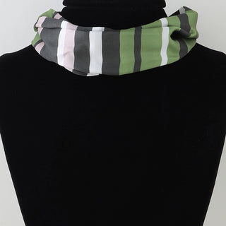 Olive Choker Scarf Necklace with Pearl Accent