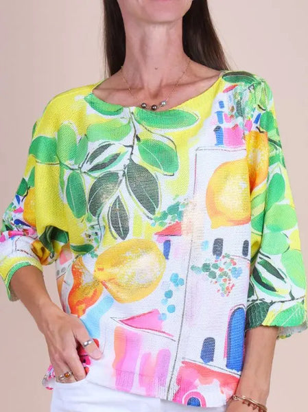 Mesh Knit Citron Batwing Sweater