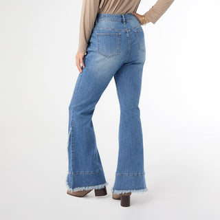 Coco & Carmen Bambu Soft Flare Crossover Fringe Denim Jeans