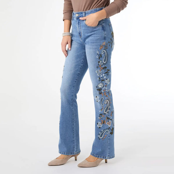 Coco & Carmen EverStretch Baby Bootcut Jeans w Side Embroidery