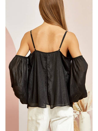 Cold Shoulder Woven Top
