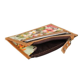 Summer Jungle 6 Slot Credit Card Wallet w Zipper Pouch
