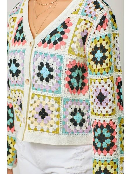 Crochet Button Up Jacket
