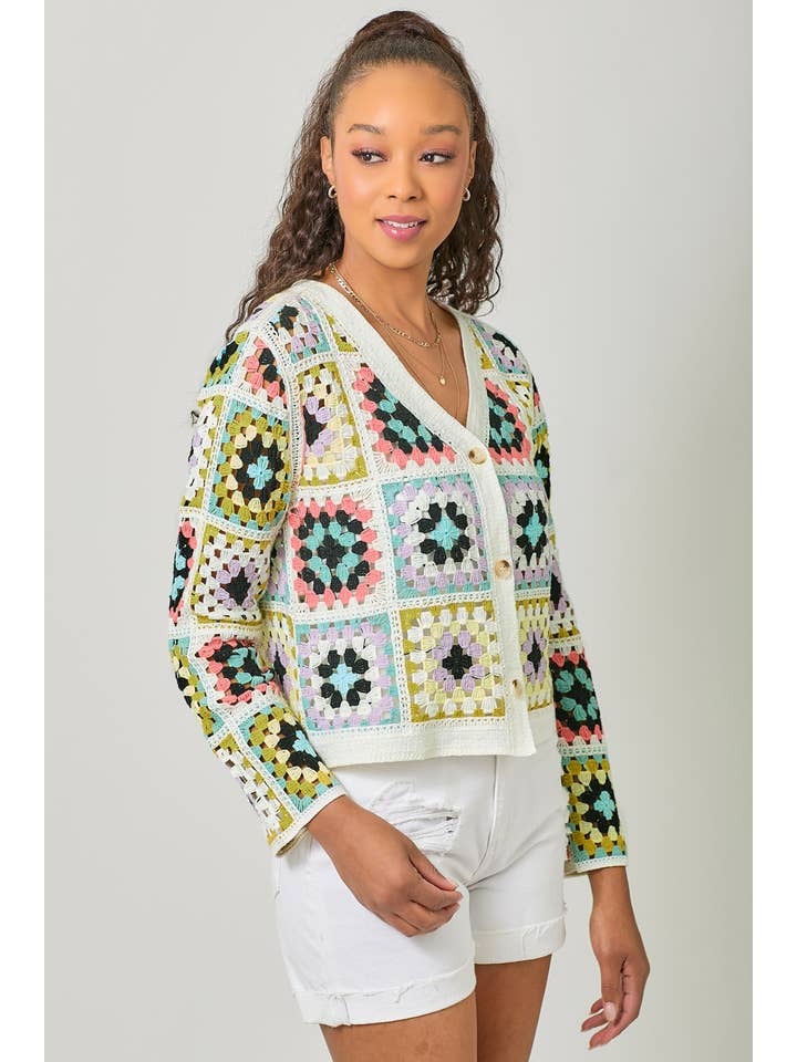 Crochet Button Up Jacket