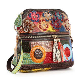 Colorful Genuine Leather Crossbody Cross body Sling Purse