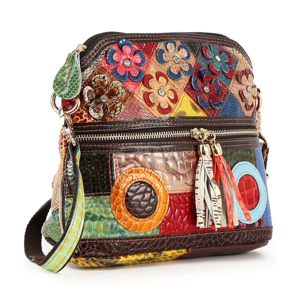 Colorful Genuine Leather Crossbody Cross body Sling Purse