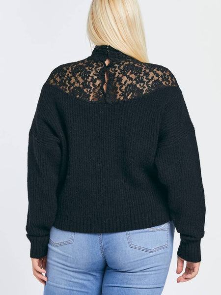 Plus Size Long Sleeve Black Turtleneck Sweater