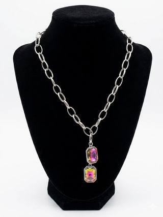 Clear AB Round Layered Crystal Necklace