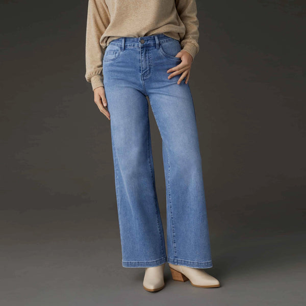 Coco & Carmen Everstretch Wide Leg Jeans Denim Wash