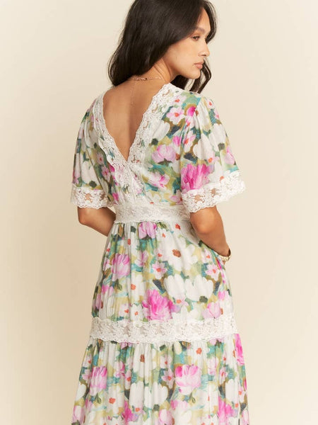 V Neck Side Zip Maxi Dress