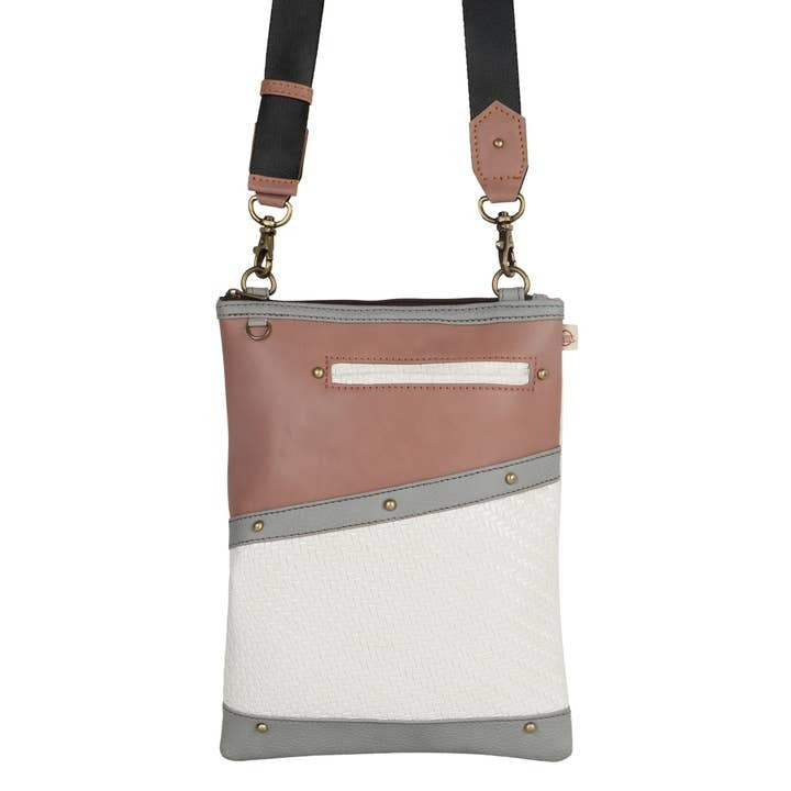 Leather Recyled Crossbody Cross body Purse w Front Cellphone Pocket