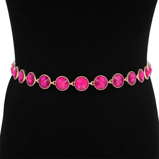 Fuchsia Pink Round Crystal Belt