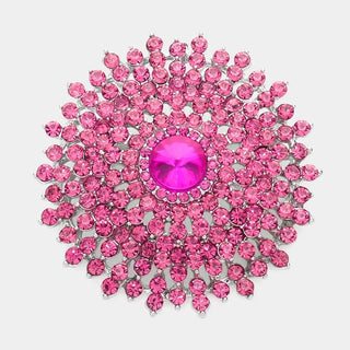 Fuchsia Glass Crystal Bubble Pin Pendant
