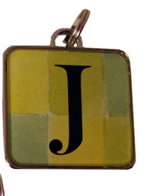 Ganz Square  J Initial Charm Necklace Bracelet