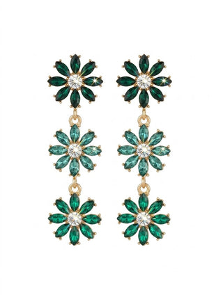 Shades of Green Daisy Drop Post Earrings