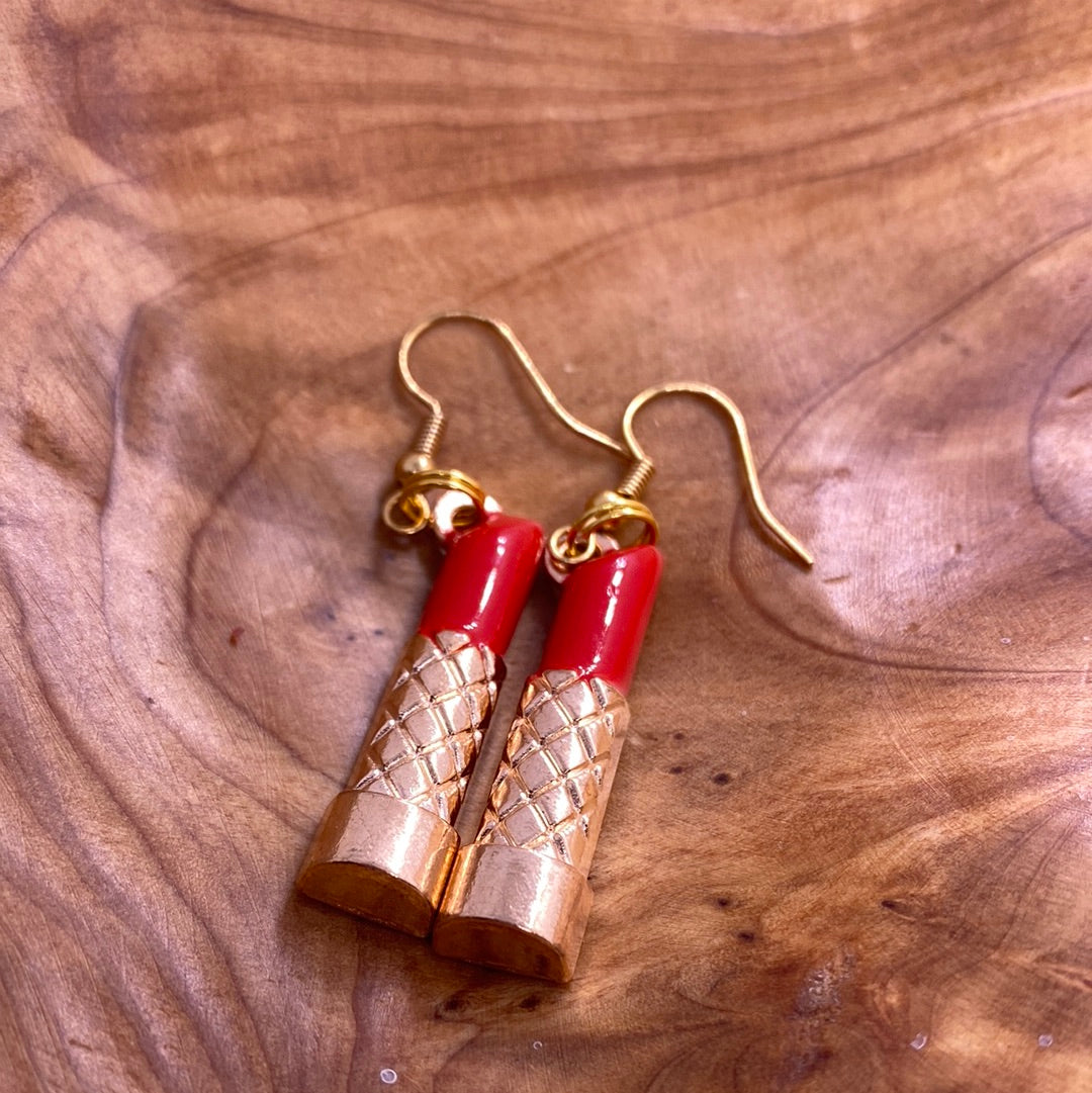 Red Lipstick Dangle Earrings