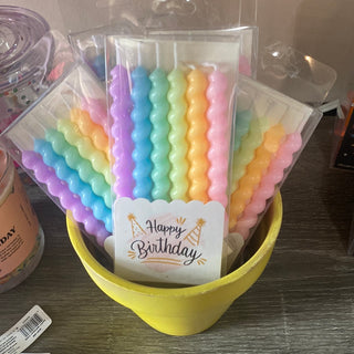 Set of Six Twist Birthday Candles