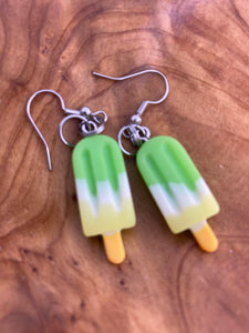 Shades of Lime Popsicle Ice Cream Earrings