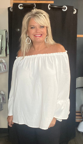 Off The Shoulder White Top